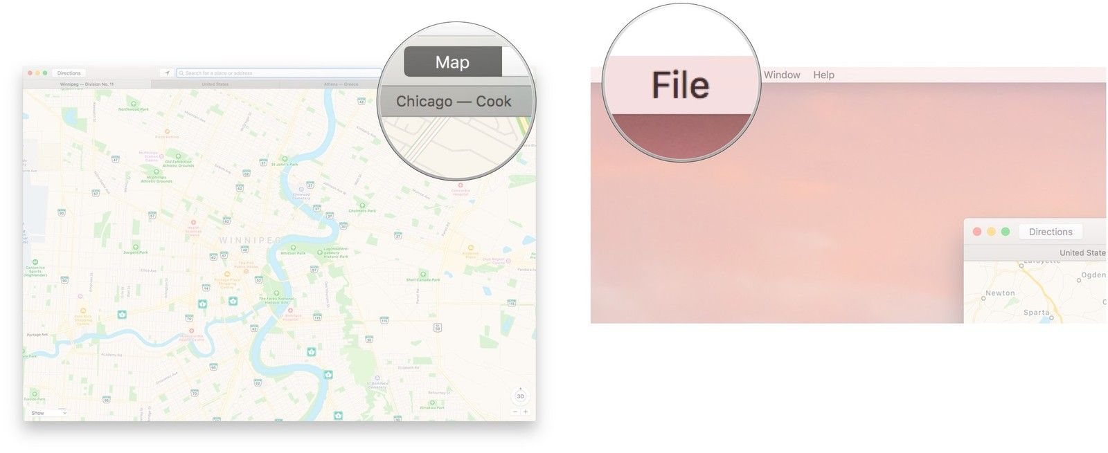 Нажмите на вкладку, которую вы хотите закрыть, а затем нажмите Файл в строке меню.