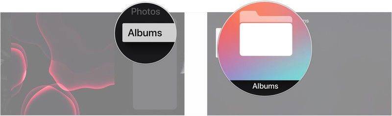 Выберите Альбомы, выберите Альбомы