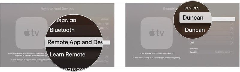 Нажмите «Удаленное приложение» и «Устройства», нажмите «Устройство».