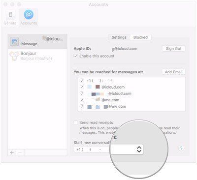 Укажите, какой номер / адрес электронной почты будет отображаться при сообщении кому-либо