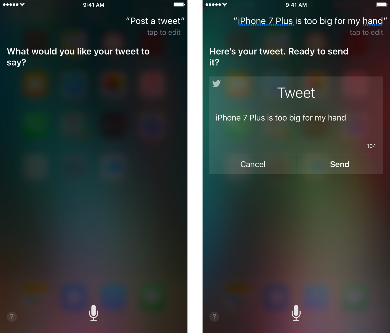 Сири может отправить твит для вас