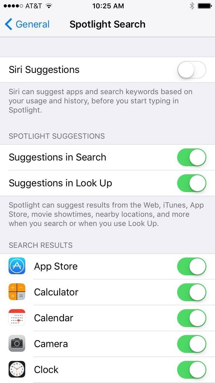 Как отключить историю поиска Spotlight в iOS 10