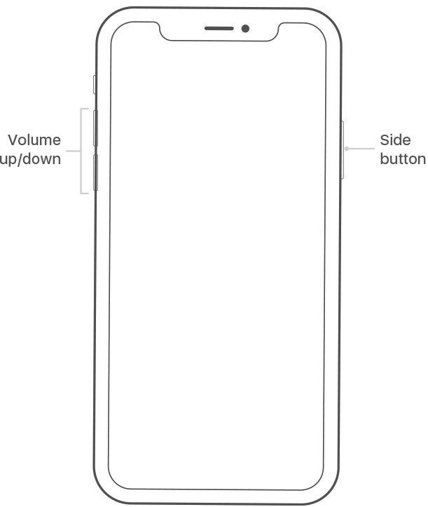 перезагрузите iPhone x