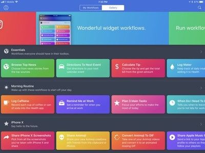 Основной вид галереи Workflow на iPad