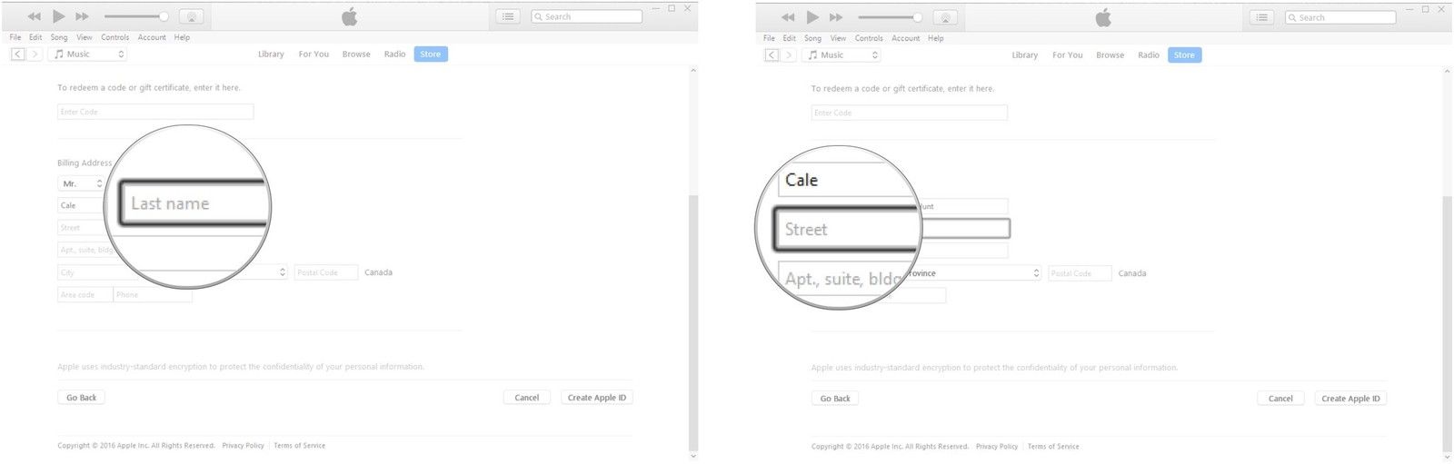 Введите свою фамилию. Введите свой адрес.