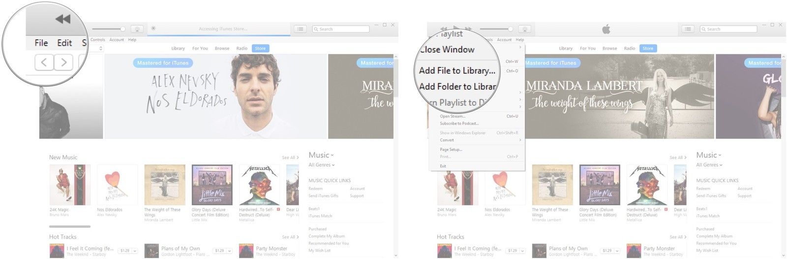 Нажмите Файл. Нажмите Добавить папку в библиотеку.