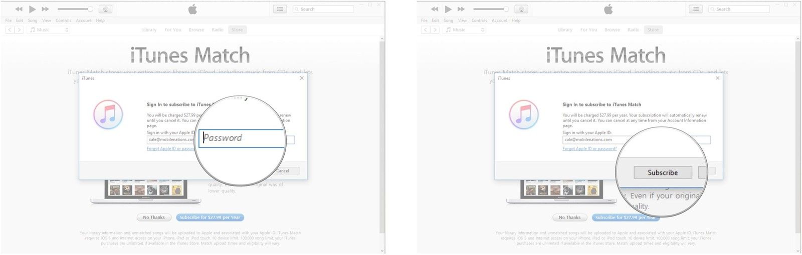 Введите свой пароль. Нажмите Подписаться.