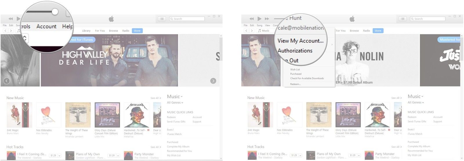 Нажмите Аккаунт. Нажмите «Просмотреть мою учетную запись».