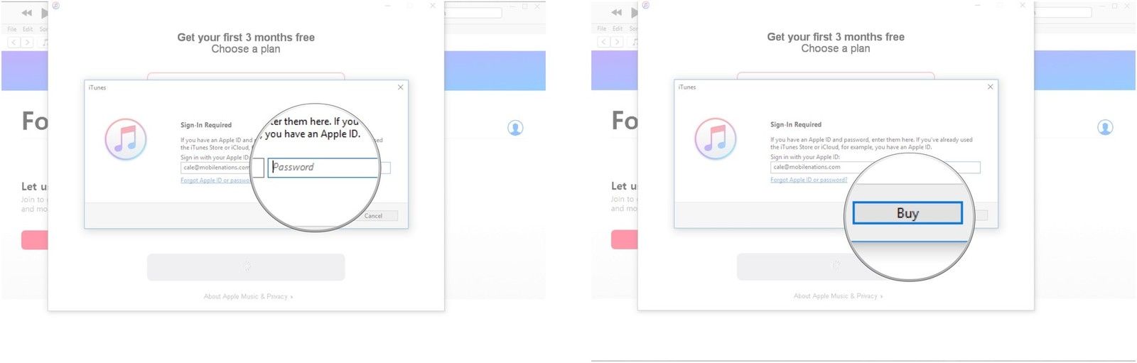 Введите свой пароль. Нажмите Купить.