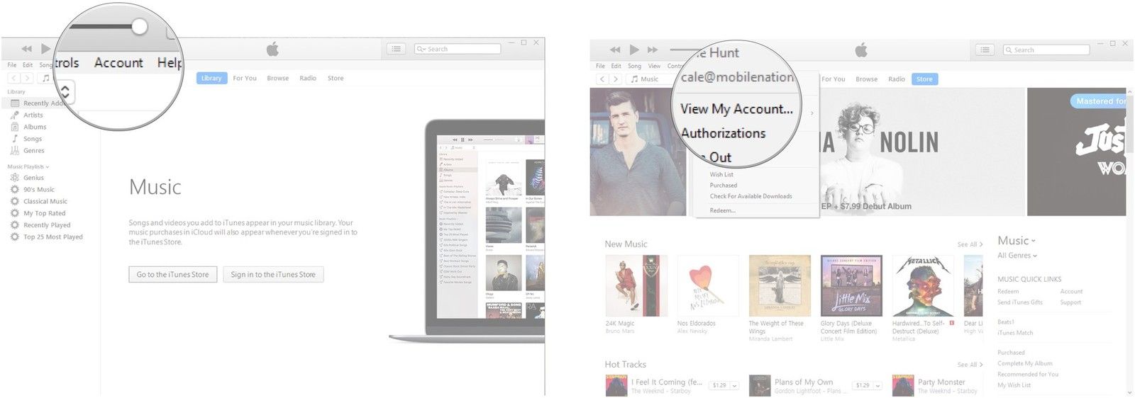 Нажмите Аккаунт. Нажмите «Просмотреть мою учетную запись».