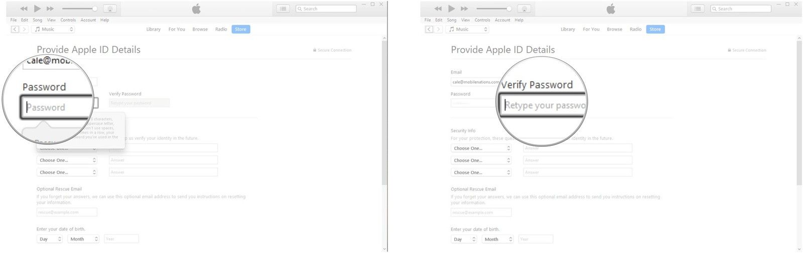 Введите свой пароль. Введите ваш пароль еще раз.