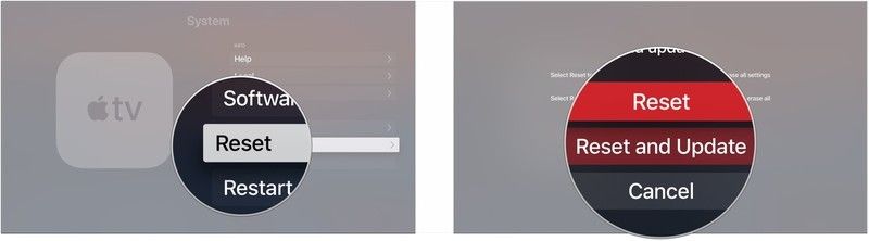 Нажмите Сброс, нажмите Сброс или Сброс и обновление