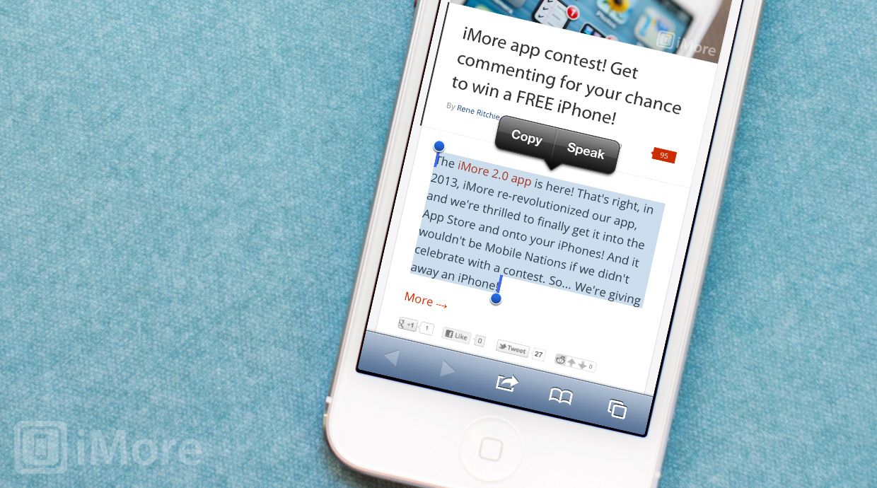 Как включить Speak Selection на iPhone и iPad