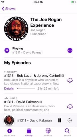 Отметьте эпизоды как проигранные в подкастах Apple, чтобы удалить их из следующей очереди
