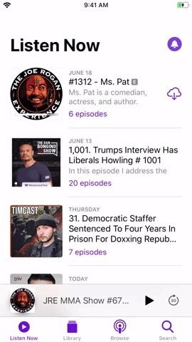 Отметьте эпизоды как проигранные в подкастах Apple, чтобы удалить их из следующей очереди