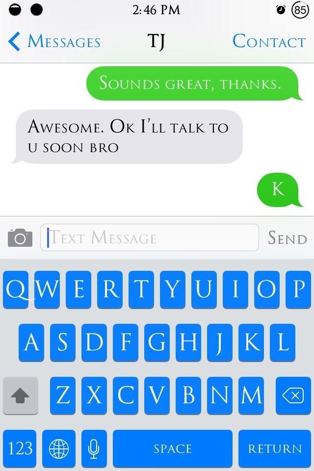 Включи свой iPad или iPhone's Bland Keyboard Blue with This Easy iOS 7 Tweak