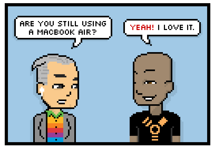 Вы все еще используете MacBook Air? да уж! я люблю это.