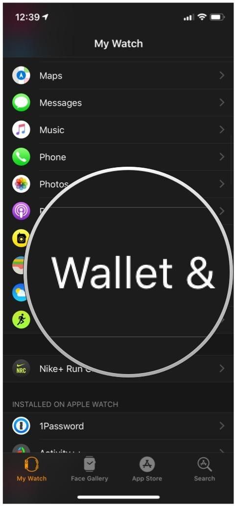 настройки приложения для кошелька iphone