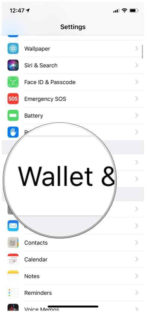 ios 12 настройки кошелек и Apple Pay