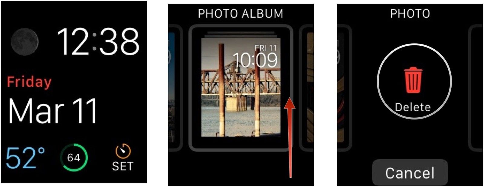 Удаление циферблата на Apple Watch