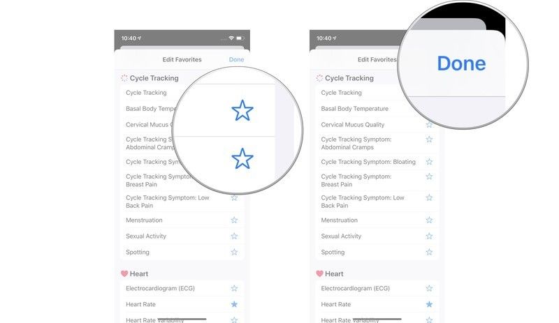 Нажмите на звездочку, чтобы добавить в избранное, затем нажмите готово