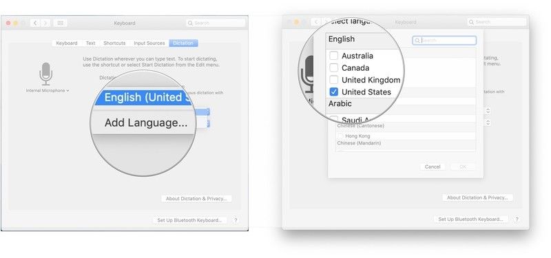 Нажмите Добавить язык ..., нажмите языки