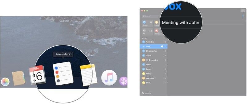 Откройте напоминания, нажмите текст