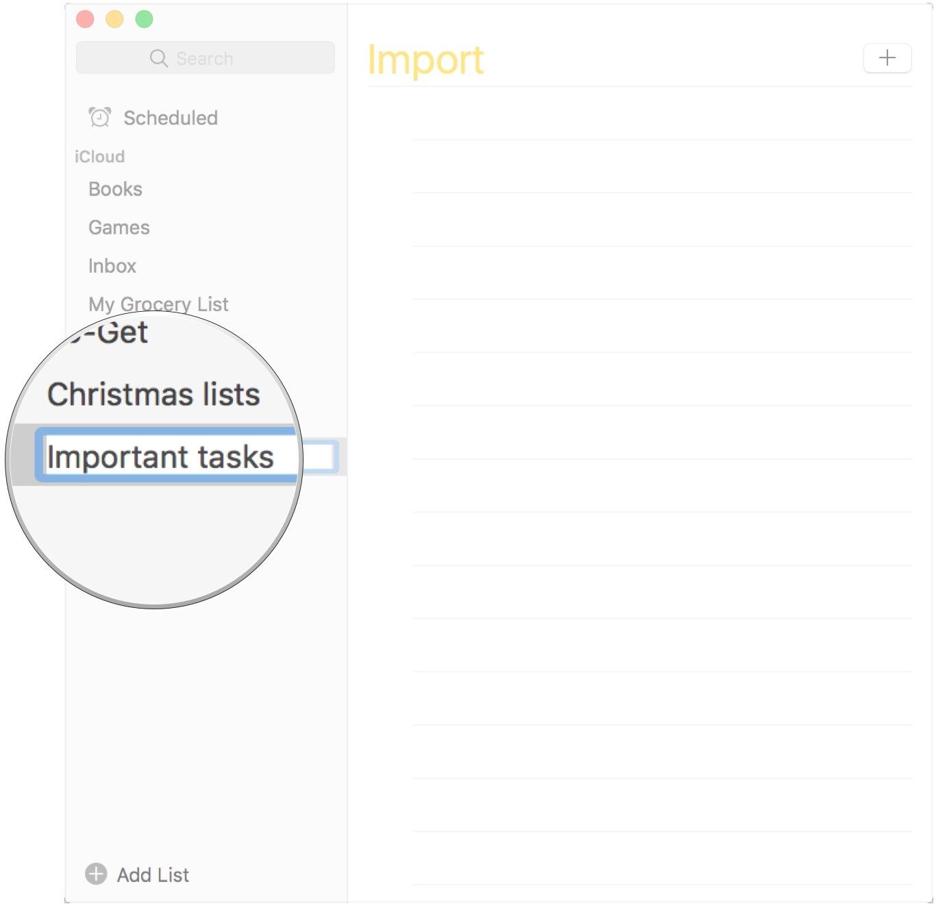 Введите название списка