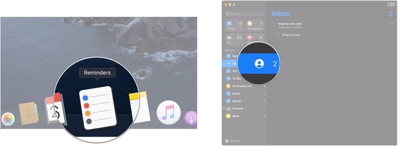 Открыть напоминания, нажмите кнопку Отправить