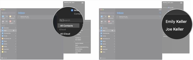 Прокрутите список или введите имя, нажмите имя контакта