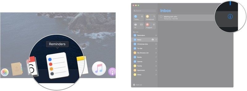 Откройте напоминания, нажмите я