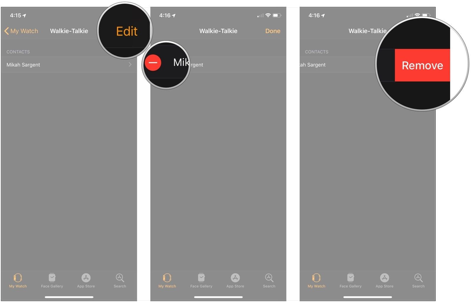 Нажмите Изменить, нажмите - кнопка, нажмите Удалить