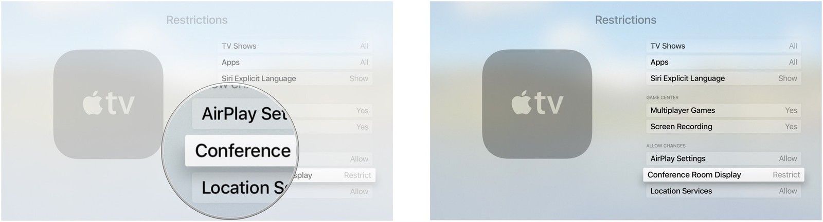 Выберите Дисплей конференц-зала.