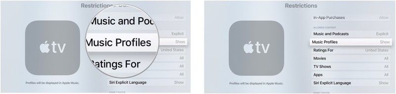 Apple TV ограничивает музыкальные профили