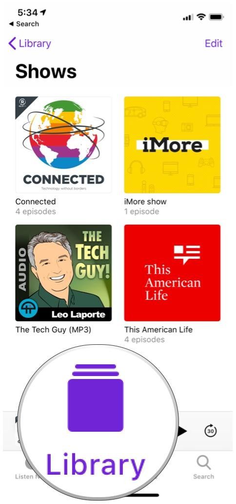 Apple Podcasts Library Показать представление