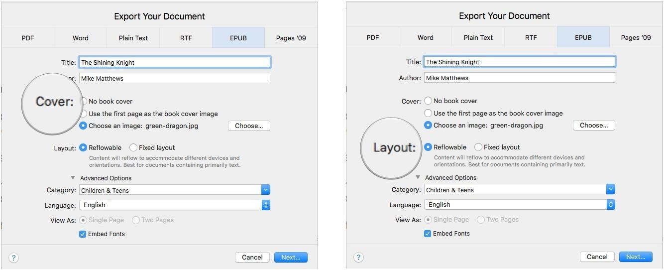 Выберите обложку и макет для своей книги