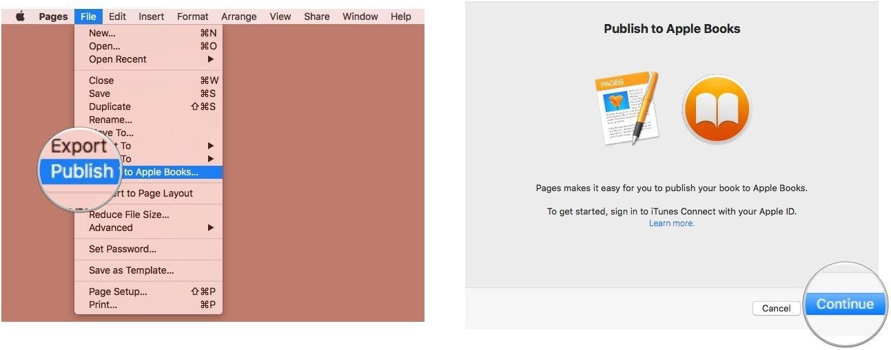 В меню «Файл» выберите «Экспорт в Apple Books».
