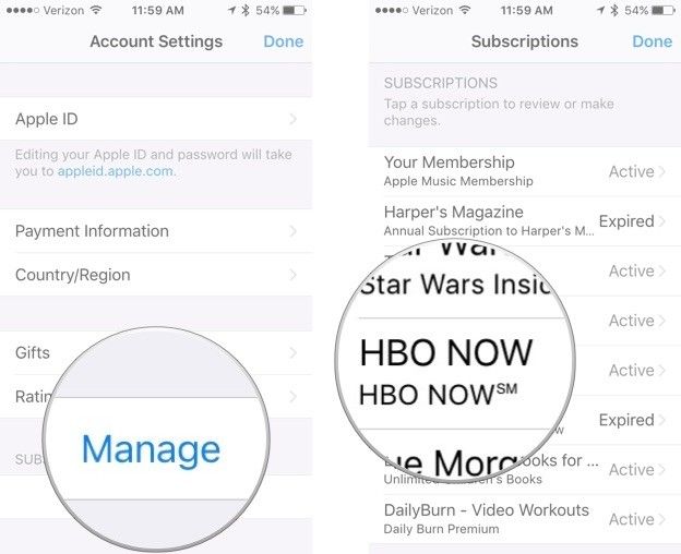 Управление подписками на iPhone