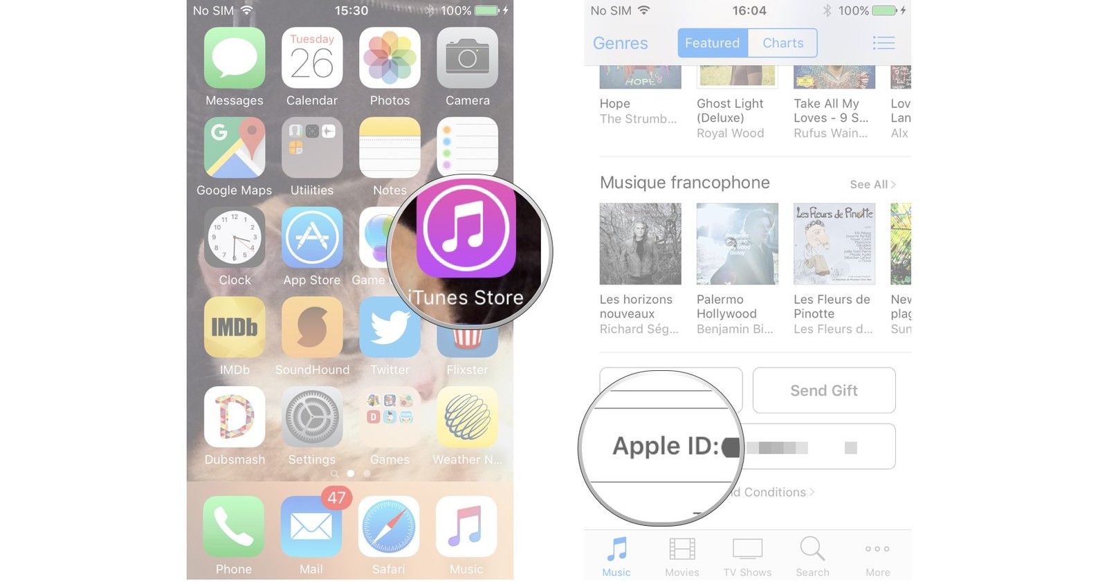 Запустите iTunes Store, прокрутите страницу вниз.