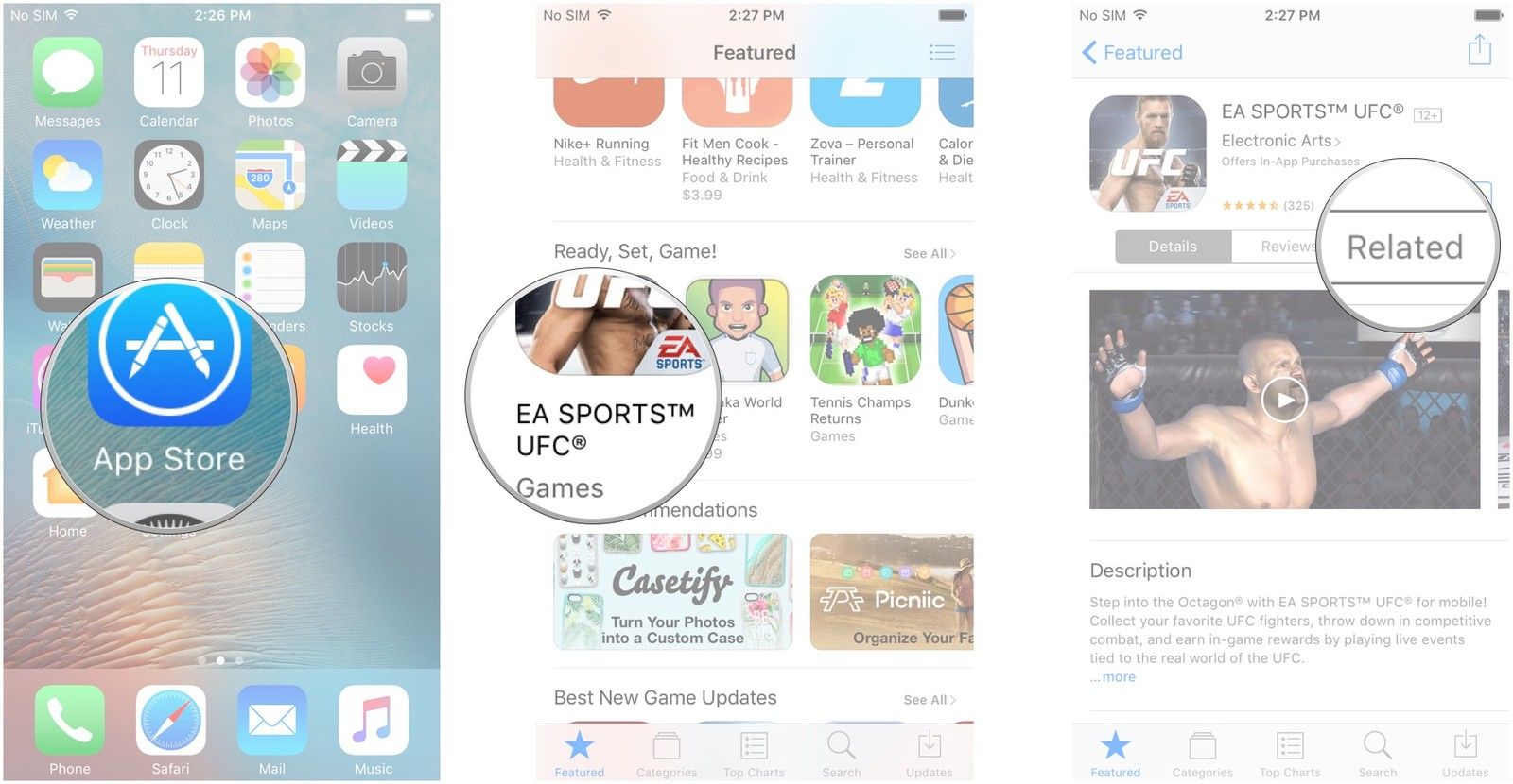 Запустите App Store, коснитесь приложения, коснитесь Связанные