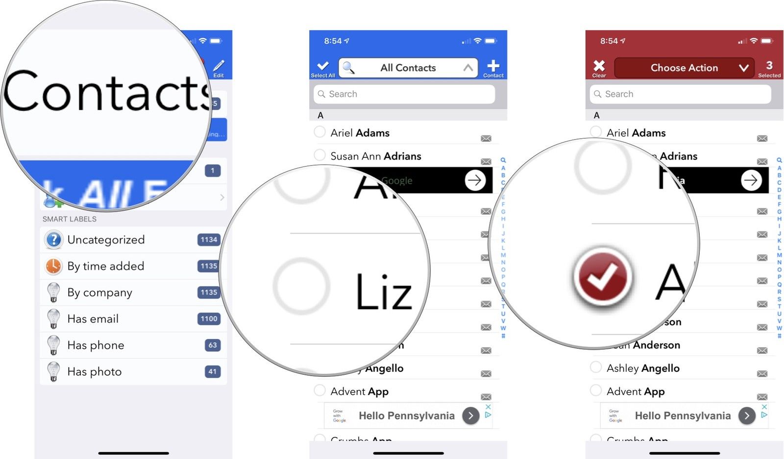 Группы удаляют контакты