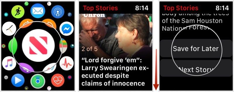 новостное приложение Apple Watch