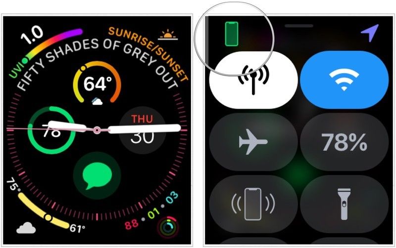 Apple Watch iPhone подключен Apple Watch iPhone подключен