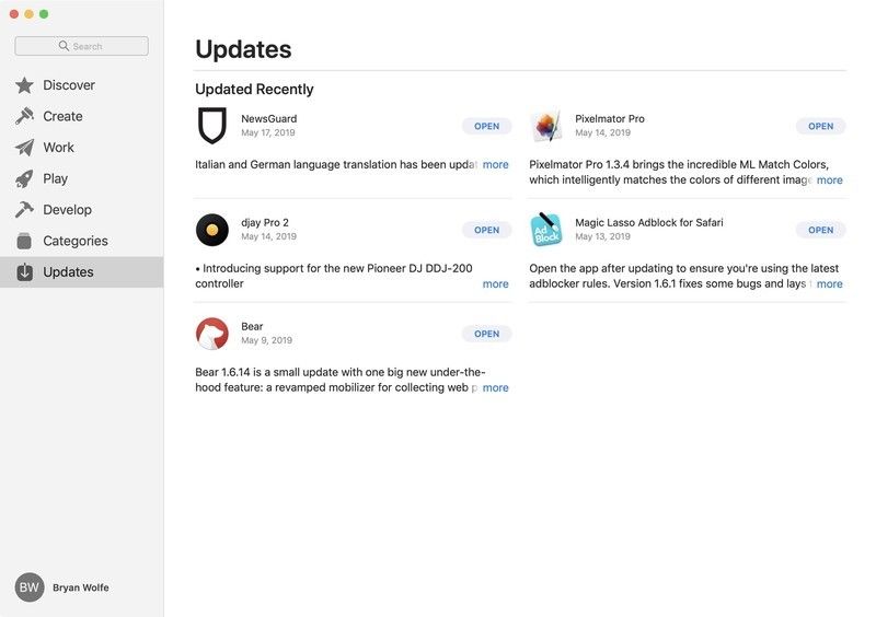 Mac App Store обновляет