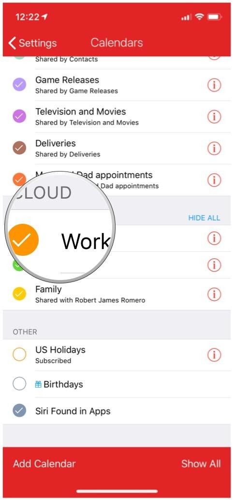 фантастический iphone, выберите календари