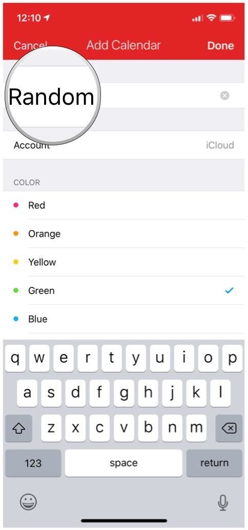 фантастический iphone, добавить календарь, имя
