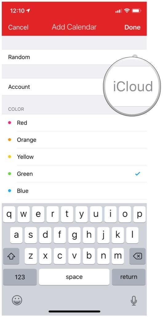 фантастический iphone, добавить календарь аккаунт