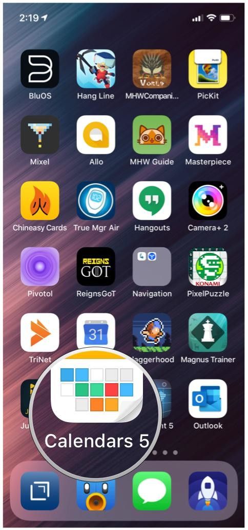 Календари 5 на главном экране