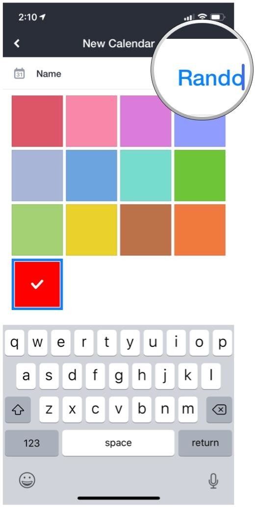 Readdle Calendars 5 создать название календаря
