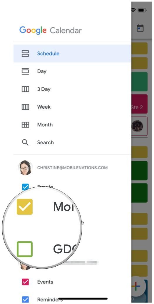 Календарь Google выбрать календари в боковом меню